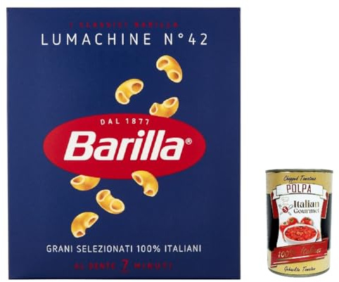 Italian Gourmet Lumachine Pasta italiana Nr.42 kleine Schnecken, 10 x 500g | Hartweizengrieß, formato corto, al dente für Suppen, Gemüsegerichte und, Gesamtnettogewicht 5 kg + Kostenlos Polpa 400g