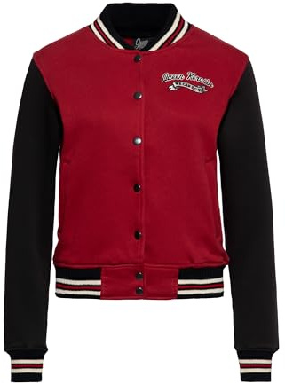 Queen Kerosin Damen College Jacke Sweatjacke Baseball Jacke Regular Fit We Can Do It Woman Rockabella 50S Rockabilly Vintage Rock'n' Roll Retro STYL We Can Do It