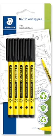 STAEDTLER Noris - Handwriting Pen - Black - Pack of 5, 307-9 BK5