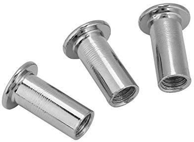 KIMISS M8 Barril Tuerca Chapado Tuerca de Manguito M8 Acero Inoxidable Chapado Tuercas Planas Tuerca Hexagonal Cabeza Redonda Manguito Muebles (M8*15 (50 piezas))