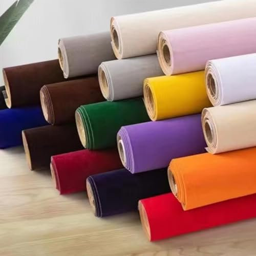 JINDAOSH Tela De Terciopelo Autoadhesiva Tela Flocada 50 * 150cm para Proyectos De Bricolaje Artes Y Oficios Muebles Y Cajas De Valores Forro Fondo Fotográfico(Color:7 Beige)