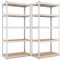 baudim - 2er-Set 180x90x40cm Schwerlastregal/Steckregal verzinkt mit 5 Böden je 175kg Tragkraft, Metallregal, Garagenregal oder Lagerregal, Kellerregal, Werkstattregal