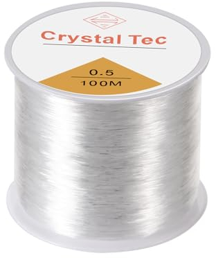 0.5mm Elastic Cord Clear Bracelet String - Invisible Beading Thread for Jewelry Making - 100 Metres