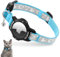 Reflektierend Airtag Katzenhalsband mit Sicherheitsverschluss und Glöckchen, Verstellbar Halsband Katze mit Apple Airtag Hülle (Blau, Katzen und Welpen 23-33cm)
