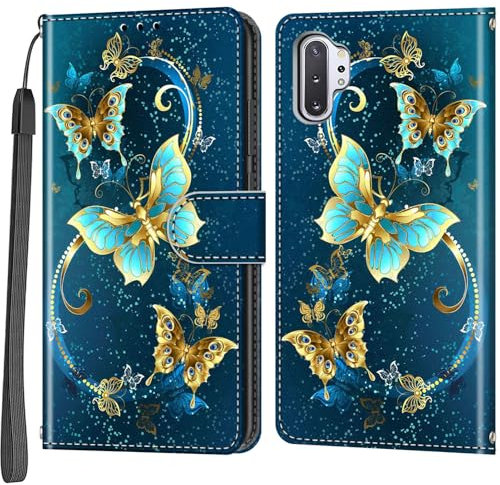Handyhülle für Samsung Galaxy Note 10 Plus Hülle, Magnetische Flip Klappbare mit [Kartenfächern] Stoßfeste Schutzhülle Hülle Kompatibel Samsung Galaxy Note 10 Plus