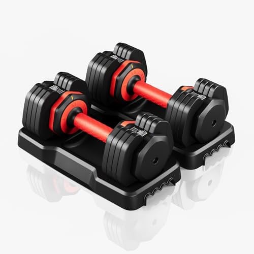 Dripex Hantel Verstellbares Hantelset 11 kg Ein Paar, Hanteln mit Anti-Rutsch Griff, Einstellbaren Hantelscheiben und Ablageschale, Fitness Kurzhanteln aus Stahl