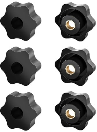YOUZMY 6 pezzi Dado maniglia a stella M6, dado ad alette M6, diametro esterno vite zigrinata (32 mm) dadi a presa zigrinata, dado maniglia a stella filettatura femmina per ingegneria meccanica (32#M6)