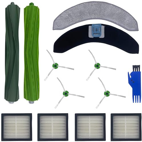 Pack accessoires compatible avec irobot Roomba Combo J7 PLUS/Combo J9 PLUS - Filtres, Serpillères, Brosses Latérales, Rouleaux Extracteurs Phonillico®