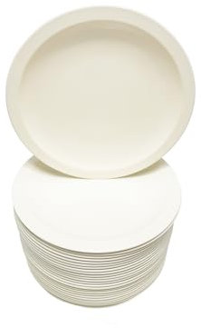 Paquete de 24 platos de melamina para pan/ensalada de 8 pulgadas de diámetro, color beige, resistentes y aptos para lavavajillas, ideales para restaurantes y eventos