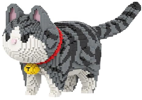 DAHONPA Animal Bell Tabby Cat Cute Micro Building Blocks Set(6500PCS), Creative Home & Office Decor, Gift for Adults and Kids