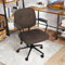 Fullwatt Bürostuhl mit Armlehnen, Bürostuhl Ergonomisch, Höhenverstellbar, bis 120 kg, 360° Drehstuhl für Haus, PU Leder, für Büro, Homeoffice, Braun (Braun)
