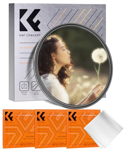 K&F Concept 58mm Filtre Black-Mist 1/4 et Filtre ND2-32 2 en 1 et Chiffon de Nettoyage Effet Spécial pour Objectif Appareil Photo