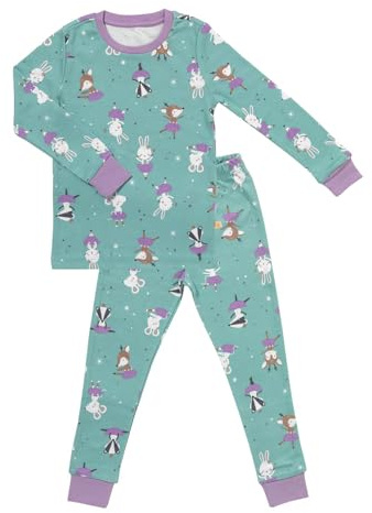 schlummersack Kinder Schlafanzug Mädchen lang Ballerina Größe 104 3-4 Jahre |Kinderschlafanzüge Jungen zweiteilig | Schlafanzug Winter Mädchen Kuschel Pyjama Kinder Set Baumwolle