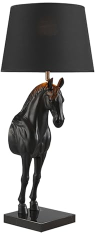 Riess Ambiente Extravagante Tischlampe Black Beauty - 75cm - schwarz Gold - Pferde-Skulptur - Tischleuchte