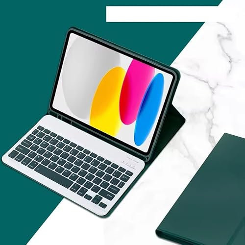 Smart Keyboard Case for Apple iPad 10th/11th Generation Released (2022-2025) with Auto wake Sleep and Pen Holder (Emerald Green)