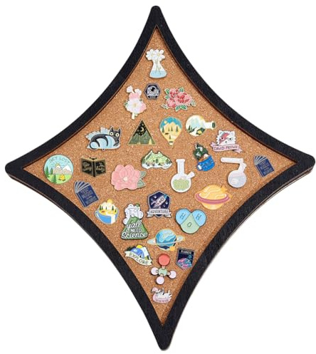 BENECREAT Pinnwand Mit Sternenexplosion 30x26cm Große Korktafel Zur Wandmontage Mit Schwarzem Rahmen Pinnwand Zur Aufbewahrung von Broschen Büro Heim Und Schuldekoration