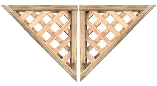 2x Premier Urban Diamond Corner Trellis 45 mm holes. Perfect for Pergolas Arches And Garden Structures. Decorative Lattice Design. Ideal Addition For Contemporary And Traditional Garden Projects.