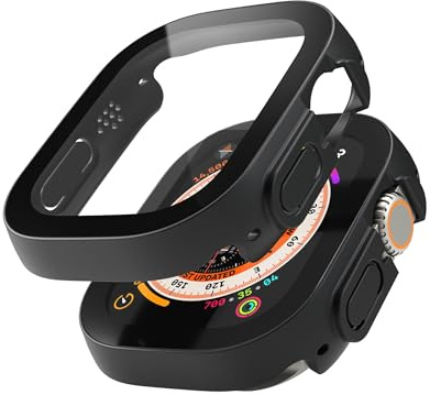 VONMÄHLEN Thin Case - Dünne Hülle für Apple Watch: Stilvolle, Kratzfeste und Wasserabweisende Schutzhülle, umweltbewusste Materialien - Apple Watch Ultra 1/2 - Ultra 1/2 - Case 49mm - Black