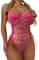 Soldes Lingerie Amusants pour Femmes Voir à Travers Les Pyjamas de Body Jeu rôle Sangle Dentelle Sexy Promo(Rose Vif,S)