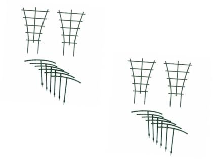 Toyvian 2 Ensembles Pied De Vigne Grimpante Treillis Jardins Usine Vignes Plantes D'intérieur Cage De Support De Fleurs Jardinage Rack d'escalade Matériel PP Vert 8 Pièces * 2