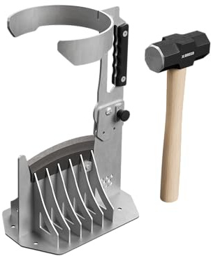 Breeo QwikSplit Kindling Splitter – Manual Firewood Log Splitter with Mallet Included, Heavy-Duty Steel Kindling Maker for Fire Pit, Fireplace & Campfire, Foldable for Storage | Made in USA