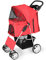 display4top Pet Travel Kinderwagen Hund Katze Kinderwagen Kinderwagen Jogger Buggy mit 4 Rollen (Rot)