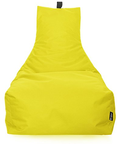 Lounge Sitzsack Liege Beanbag 32 Farben wählbar 90cm(Ø) Rückenlehne Bodenkissen Indoor Outdoor Sitzsäcke Gaming Kinder Bean Bag Erwachsene Riesensitzsack gefüllter Sessel(Gelb)