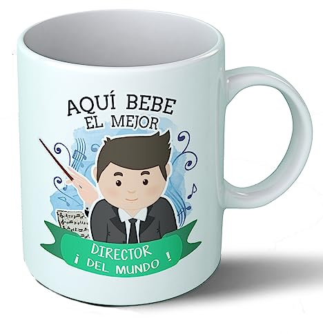 Planetacase - Taza Director - Regalo Original - Cerámica Alta Resistencia 330 mL - Apta Microondas y Lavavajillas - Ideal Música y Músicos, Director Orquesta