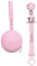 NOVITÁ Fettuccia IN SILICONE, Catenella portaciuccio personalizzata con nome FLAT BABYJART, lavabile, sicura per il bambino, compatibile con ciuccio MAM e CHICCO! (Minnie Rosa Pastello)