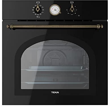 Teka HRB 6300 AT - Horno Multifunción SurroundTemp de 60 cm, Country Style Edition, 9 Funciones de Cocinado, Reloj Analógico con Programador, Color Antracita Brass