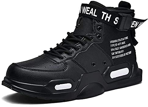 XIDISO Unisex-Erwachsene Freestyle Hohe Sneakers Herren Mode Turnschuhe Freizeitschuhe Sportschuhe,40 EU,Schwarz 1