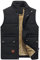 KEFITEVD Men's Winter Warm Fleece Body Warmer Spring Fishing Gilet Photography Camping Vest with 5 Pockets Black, XL