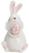 matches21 Süßer Osterhase Hase mit Osterei Keramik weiß rosa Osterdekoration Frühlingsdekoration - 1 STK. 11x10x20 cm