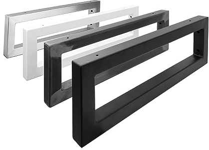 Natural Goods Berlin 2x Wand-Konsole RECHTECK | Waschtisch-Halterung stabil | Einfache Wand-Montage | Regal-Halter aus Metall in Schwarz | Konsolen-Träger für Waschbecken & Wand-Regal | 400 mm