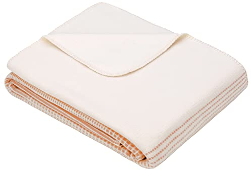 Ibena Jacq. Baumwolldecke Salerno mit GOTS 140 x 200 cm Farbe orange/wollweiß