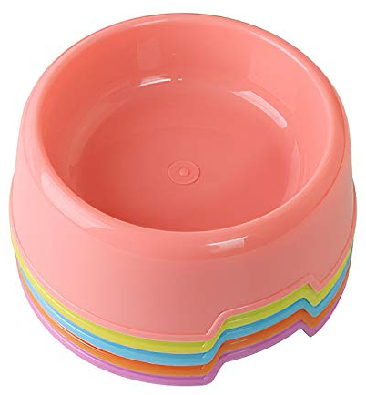 Loialpupy 5er Pack Plastik Dog Bowls, Katzen,Welpen,Hamster, Kaninchen Haustierschüssel. Katzenschüssel Für Trockenfutter, Nassfutter, Leckereien,Wasser. Farbe zufällig