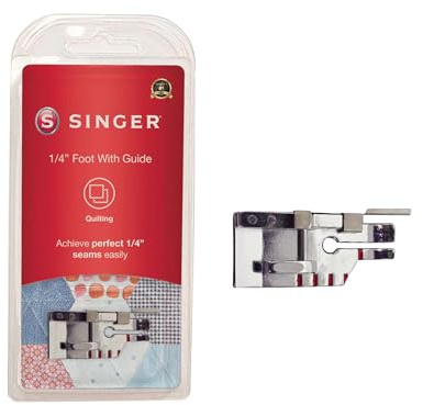 Singer Nähfuß 6,35 mm - Metall - 1/4 Presser Foot | Genaue 0,6 cm Nähte, rote Präzisionsmarkierungen, ideal für Patchwork, Handwerk, Quilt-Projekte
