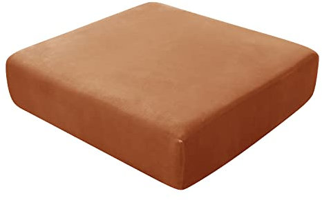 SYLC Sofa-Sitzkissenüberzüge, Sofakissen-Schonbezüge, Stretch-Samt, Couchkissenüberzüge, Ersatz für Einzelkissen, mit Gummibändern, Orange, Chaiselongue