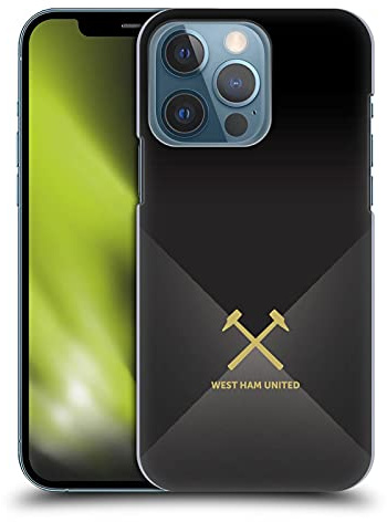 Head Case Designs Officially Licensed West Ham United FC Black & Gold Hammer Marque Kit Hard Back Case Compatible With Apple iPhone 13 Pro