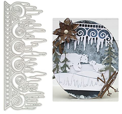 ECMQS Schnee-Eiszapfen DIY Stanzschablone, Scrapbooking Prägeschablonen Stanzformen Schablonen Für Scrapbooking