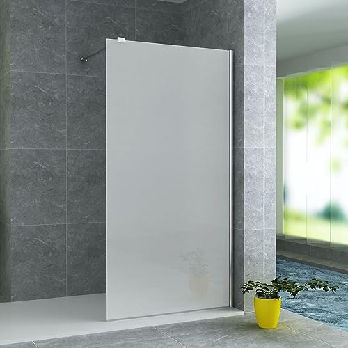 Duschabtrennung Walk- In Duschwand Milchglas Vollsatiniert 8mm (BxH) 800x2000mm