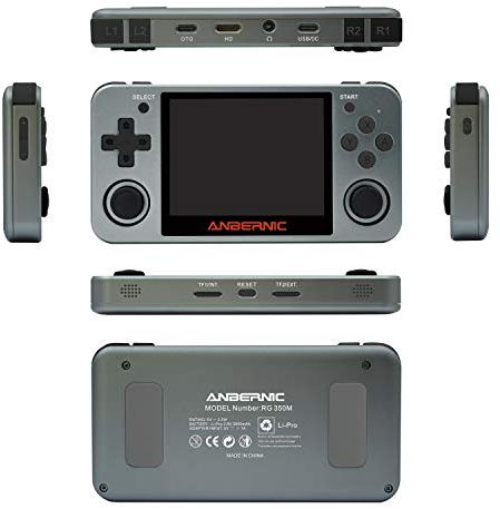 KINMRIS RG350M IPS-Bildschirm, 8,9 cm (3,5 Zoll), Aluminiumlegierung, Video, Musiktasche, Retro-Spielekonsole, HD-TV-Gaming-Box