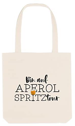 VISUAL STATEMENTS - Stofftasche mit Spruch - Aperol Spritztour - Jutebeutel aus Baumwolle - Einkaufstasche