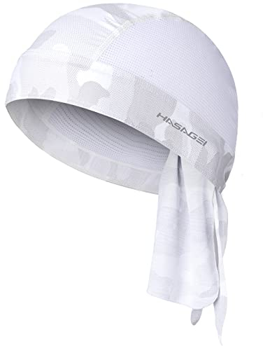 HASAGEI Sports Bandana Cap, Biker Bandana Cap, Kopftuch Herrem Damen, Sommermütze Fahrradmütze, Elastizität Atmungsaktiv Schweißableitender Quick Dry Kopfbedeckung (Weiß)