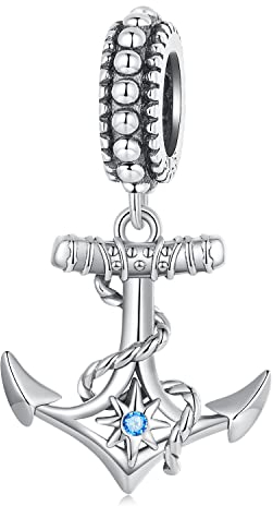 925 Sterling Silber Charms für Pandora Armband,Ocean Series Schiff Anker Charm Anhänger Charm Bead mit Schmuck Geschenk Box