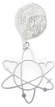 Miniblings Atom Kette 45cm Halskette Planeten Schule Edelstahl versilbert | Halsschmuck aus eigener Fertigung in Berlin, mit Chemie und Physik