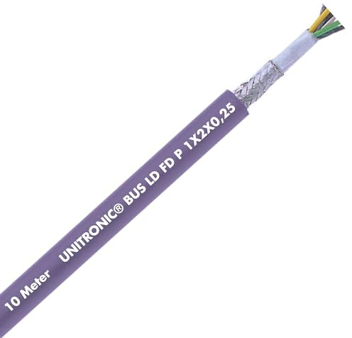 Lapp 10m Unitronic BUS LD FD P Busleitung 1x2x0,25 mm² Geschirmt | Hochflexible Schleppkettenleitung für RS485/RS422, PUR Außenmantel in Violett, Halogenfrei und Flammwidrig
