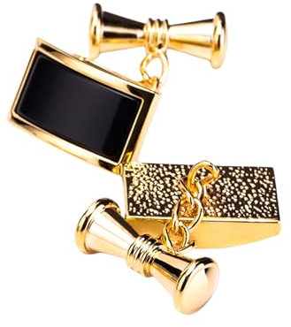 Manschettenknöpfe for Herren – Goldschwarze Manschettenknöpfe for Herren – Premium-Kupferschmuck for Herren – Elegante und edle Manschettenknöpfe for Herren – Ideal for Hochzeit, Party, Business