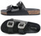Torotto Damen Pantoletten Hausschuhe Sportliche Zehentrenner Kork-Fußbett Schlappen Mit Verstellbarer Rieme Sandalen(Schwarz,39 EU)