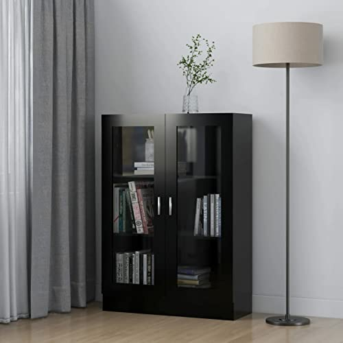Gecheer Vitrinenschrank Bücherschrank Beistellschrank Badezimmerschrank Sideboard Kommode Barschrank Standschrank Anrichte Schrank Küchenschrank Wandschrank 82,5 x 30,5 x 115 cm (B x T x H)